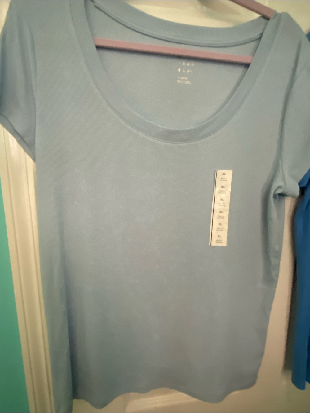 Lot of (2) A New Day Short Sleeve Tops (1) Lt. Blue NWT XL & (1) Med. Blue XXL. - Picture 2 of 9